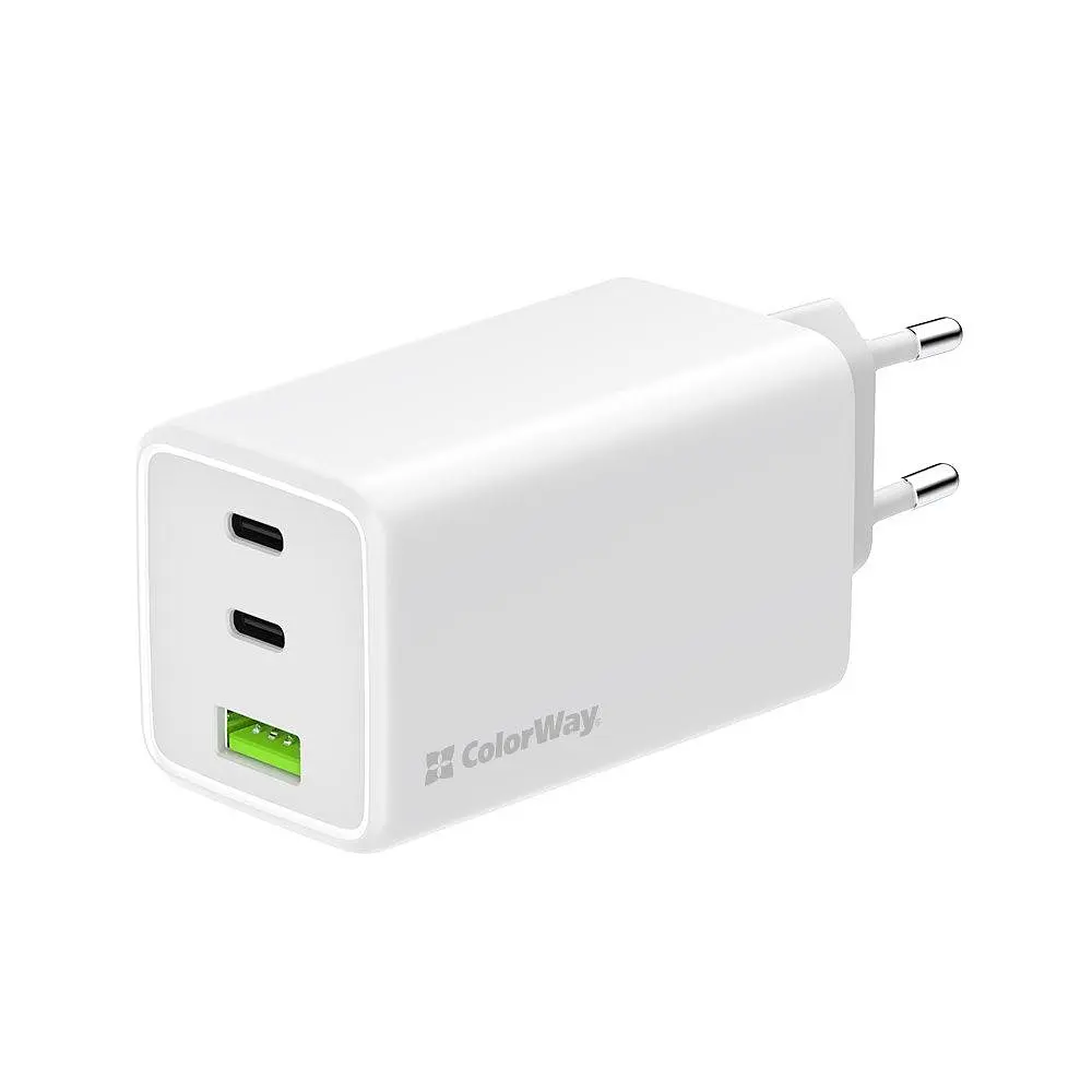 Мережевий зарядний пристрій ColorWay GaN Mini 100W PD Port PPS USB (USB-2C1A) Білий (CW-CHS061PD-WT) - фото 2