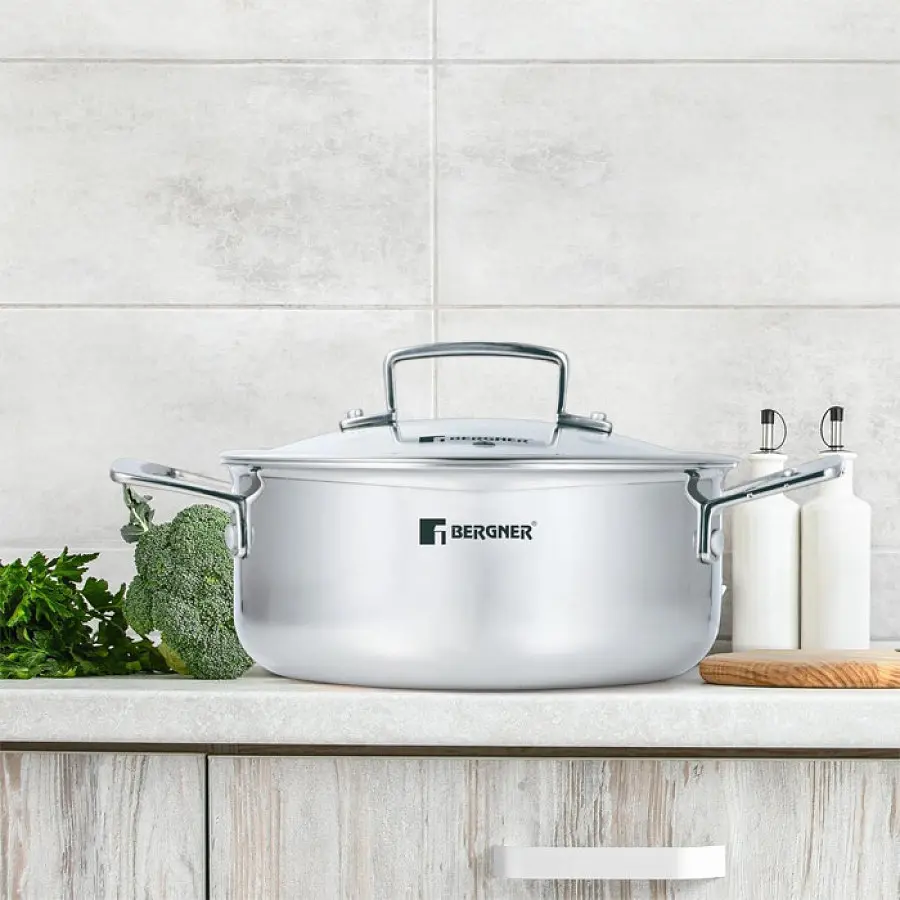 Каструля з кришкою Bergner Steelblue BG-33221-BL 20 см срібляста - фото 4
