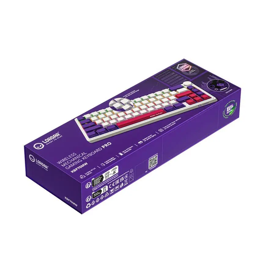 Клавіатура Lorgar KBP70MW Pro Wireless 65% Compact White EN/UA (LRG-KBP70MW-WH-US) - фото 10