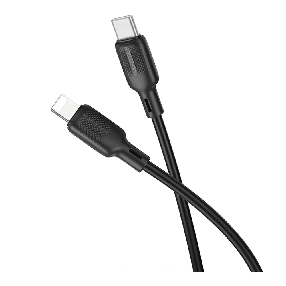 Кабель синхронізації Borofone BX113 Silicone PD27W Type-C to Lightning 3m Black (35551_3346713) - фото 4