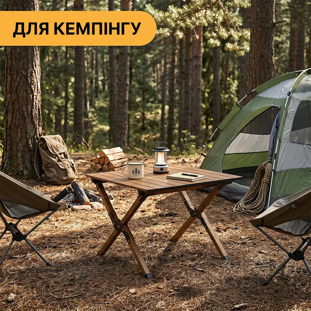 Розкладний туристичний стіл LEOBRO Camp Wood M (LB-1065) - фото 8
