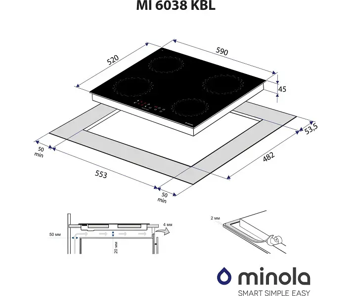 Варочная поверхность Minola MI 6038 KBL индукция - фото 9