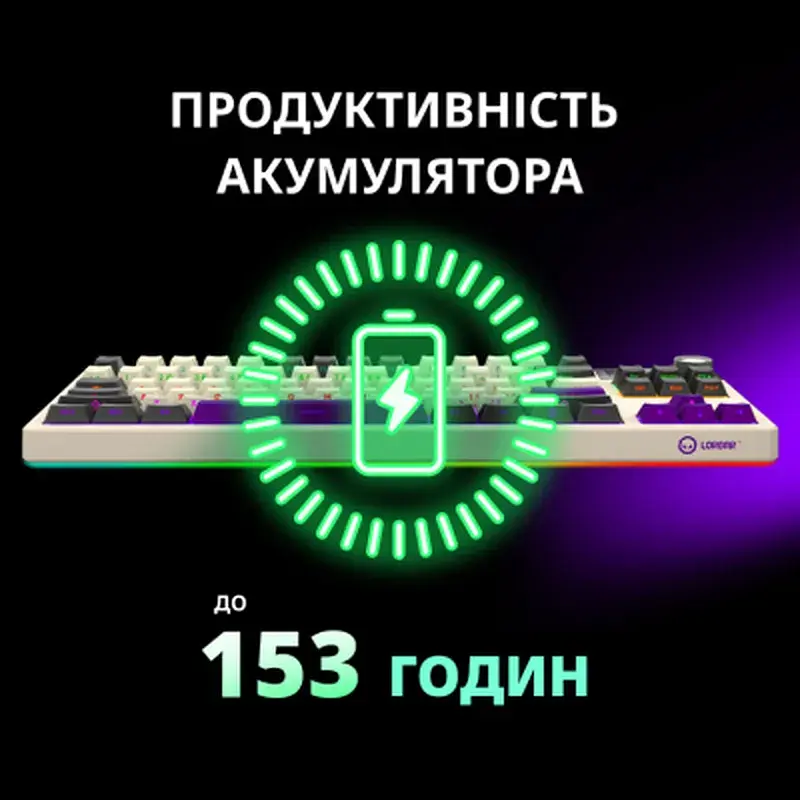 Клавіатура Lorgar KBP70TKLW Wireless TKL Mechanical Pro UA White (LRG-KBP70TKLW-WH-US) - фото 11