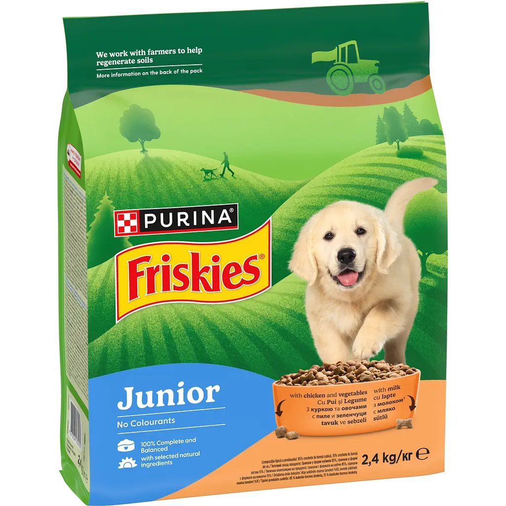 Сухий корм Friskies Junior для цуценят з куркою овочами та молоком 2.4 кг - фото 3