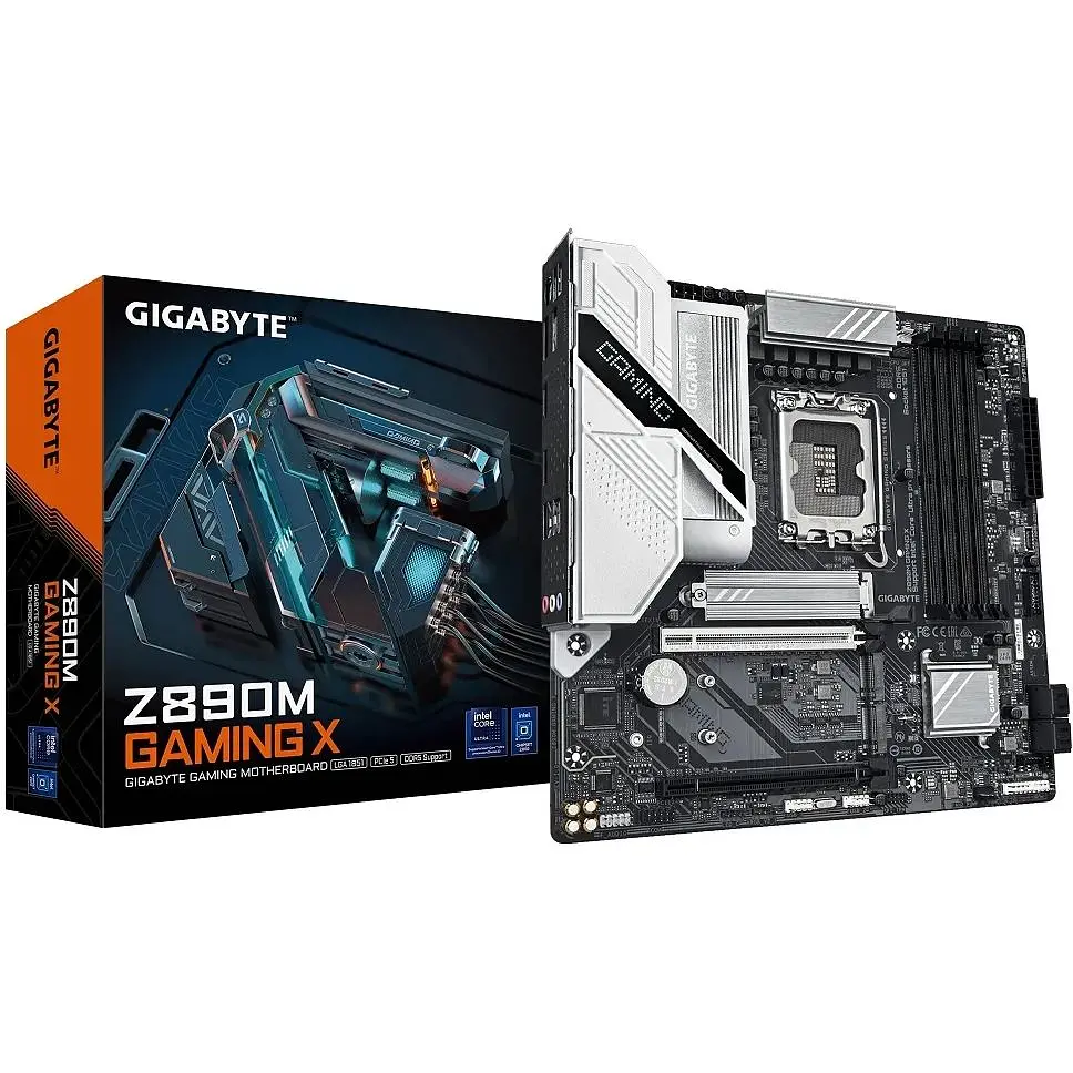Материнська плата Gigabyte LGA1851, Z890M Gaming X, Z890, 4xDDR5, 1xPCI-E 5.0 x16, 1xPCI-E 4.0 x16, 4xSATA3, 3xM.2, Realtek 7.1, Realtek 2.5GbE, HDMI/2xDP, MicroATX - фото 2