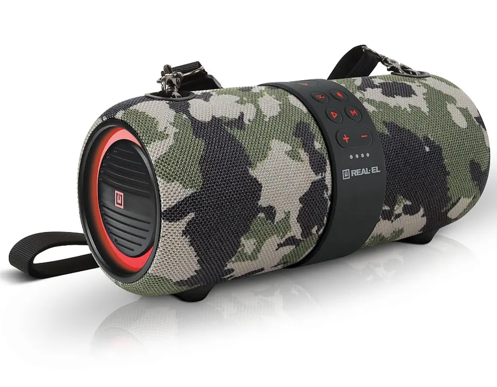 Портативная колонка REAL-EL RX733 24W Bluetooth TWS, RGB, Haki - фото 2