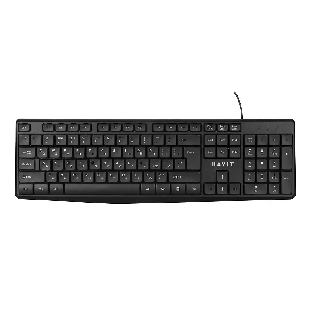 Дротова клавіатура HAVIT KB206 USB Black HAVIT (28704-000)