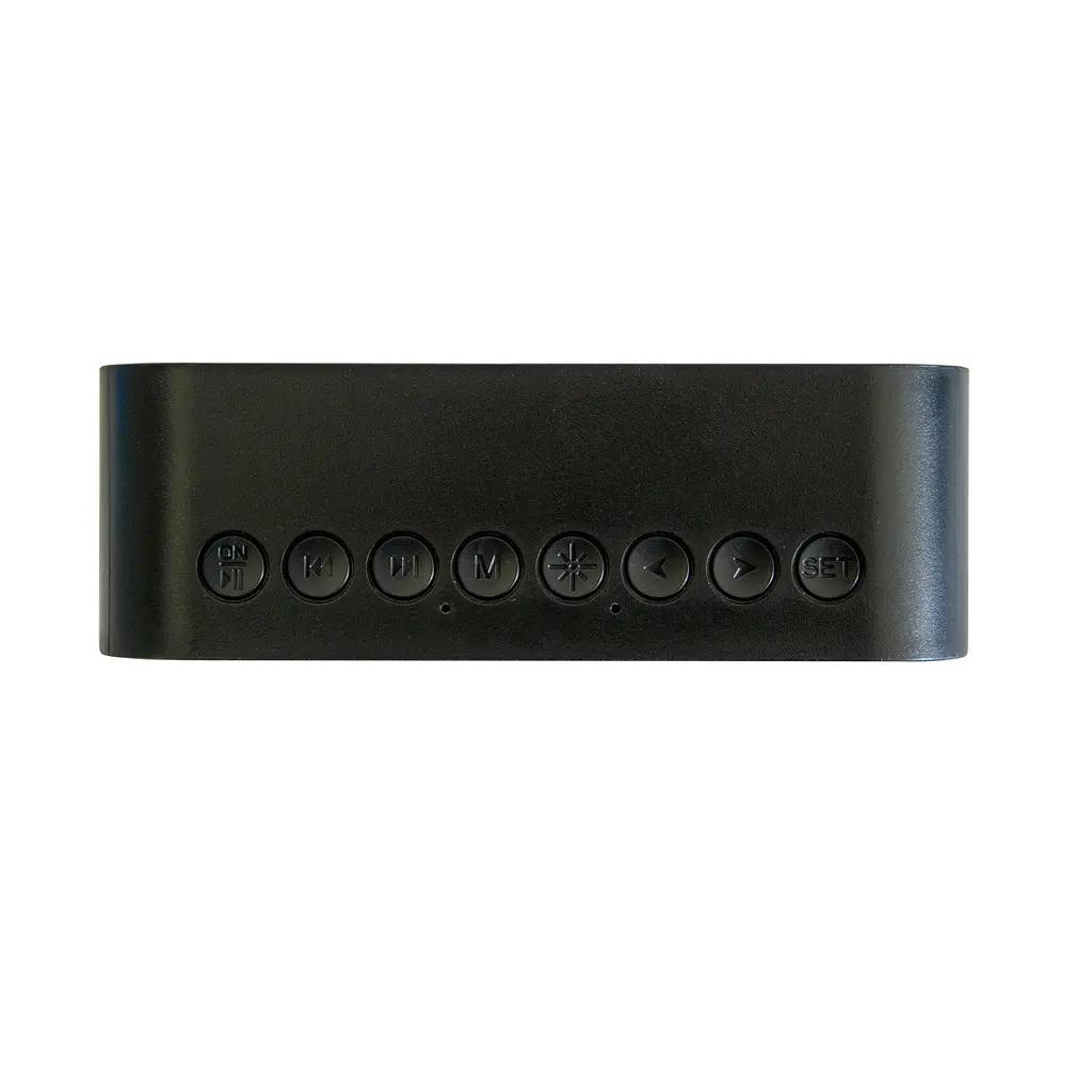 Настільний годинник електронний з будильником, Bluetooth колонкою та FM-радіо, чорний - фото 9