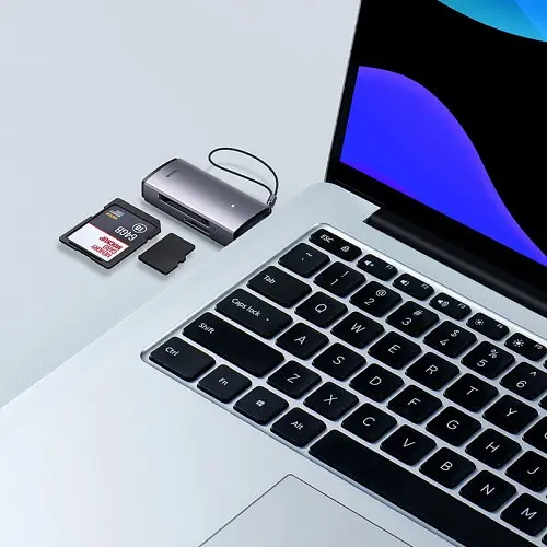 Карт рідер Baseus Lite Series USB-A to SD/TF Card Reader Сірий WKQX060013 - фото 6