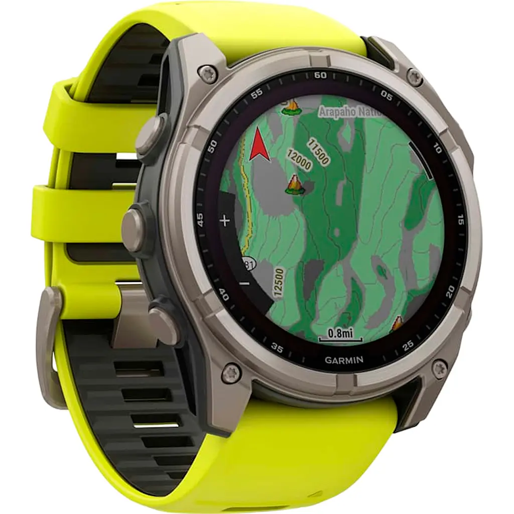Смарт-часы Garmin Fenix 8 Solar Sapphire 51mm Titanium with Amp Yellow/Graphite Silicone Band (010-02907-20) [116854] - фото 3