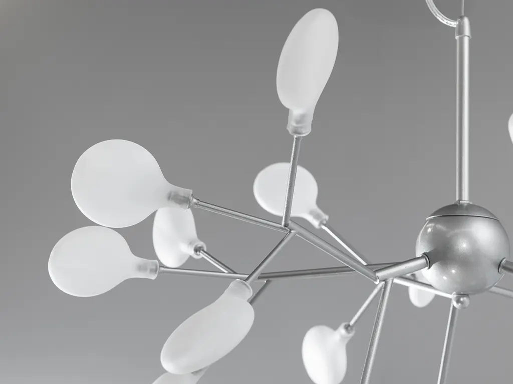 Інноваційна люстра "Світлячок", 27 ламп, колір-хром сатин - фото 3