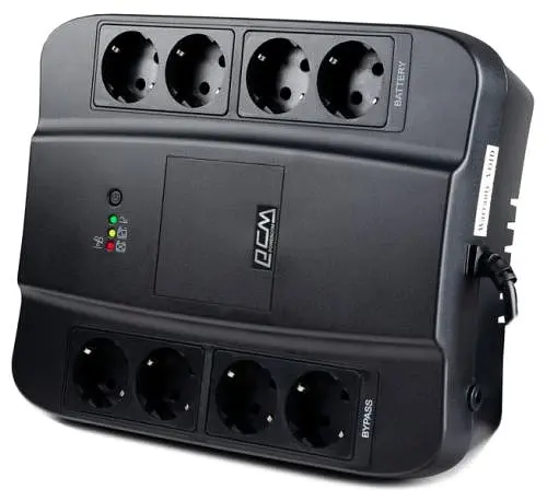 Джерело безперебійного живлення PowerCom SPD-850U Schuko Black, 850 ВА, 510 Вт, лінійно-інтерактивний, AVR, 4+4 розетки (Schuko) - фото 2