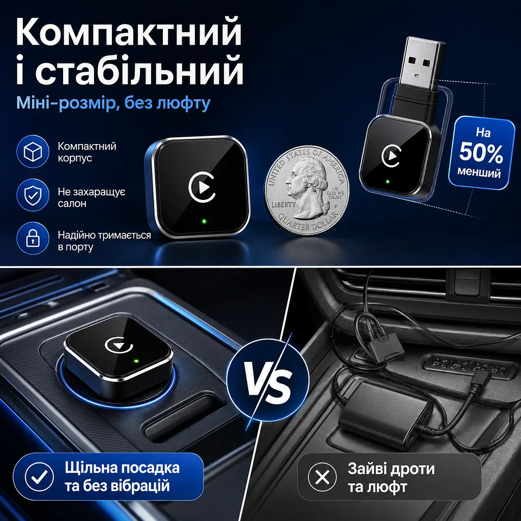 Бездротовий CarPlay адаптер Android Auto для авто Apple CarPlay бездротовий адаптер карплей для авто безпровідний карплей - фото 9