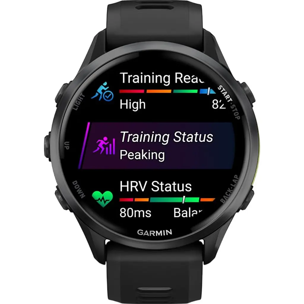 Смарт-годинник Garmin Forerunner 970 Carbon Grey DLC Titanium with Black Case and Black/Translucent Whitestone Band (010-02969-10) [137229] - фото 6