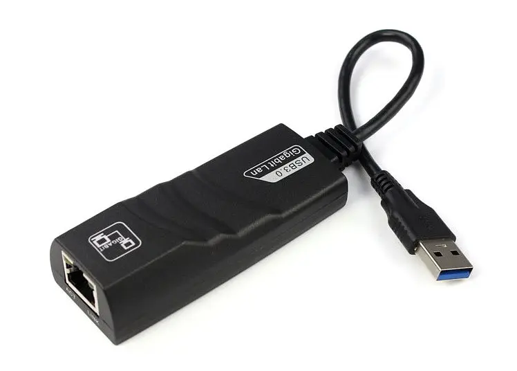 Перехідник USB 3.0 Type-A Ethernet RJ45 1000Mb Realtek RTL чорний - фото 2