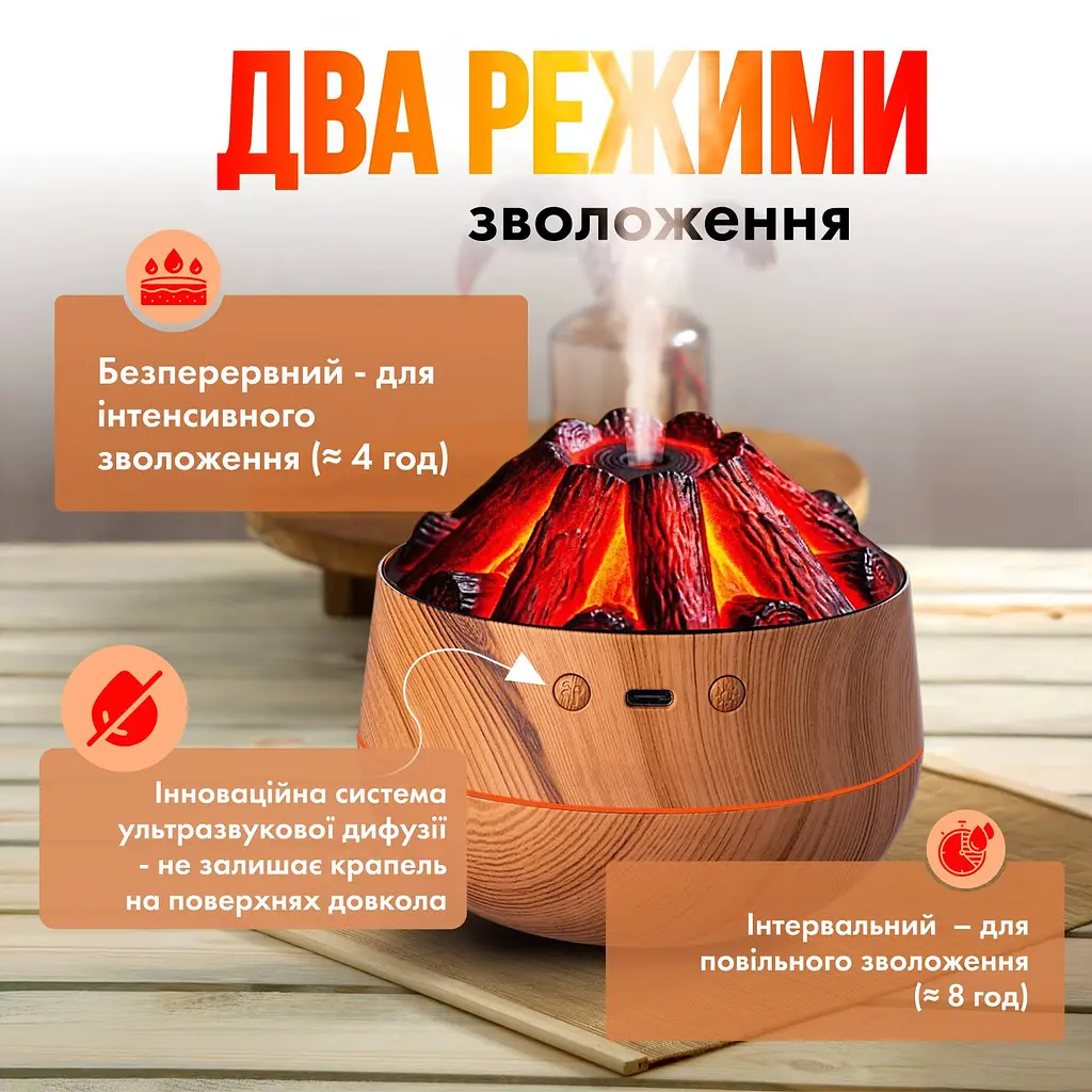 Зволожувач повітря No Brand Вулкан 0.3 л (V-300) - фото 3