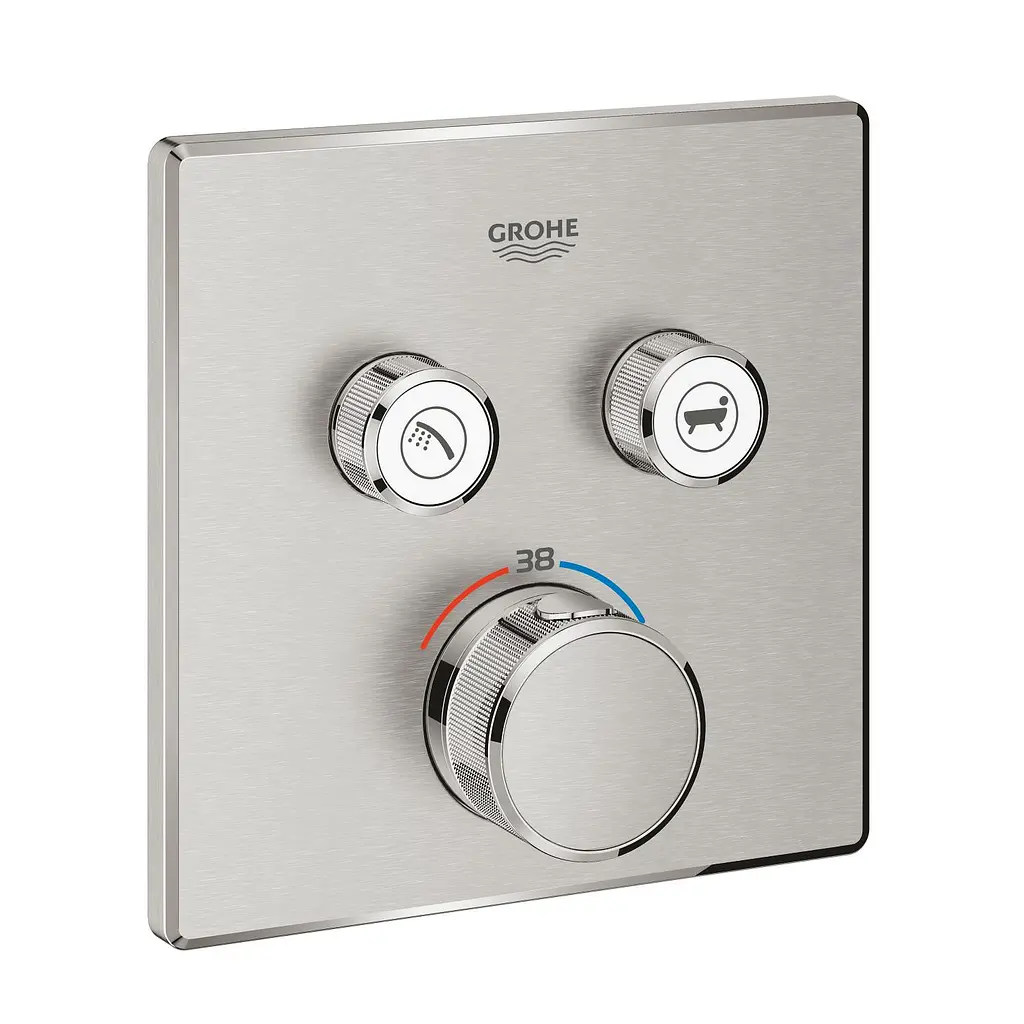 Термостат прихованого монтажу з 2 кнопками управління Grohe Grohtherm SmartControl 29124DC0, Нержавіюча сталь
