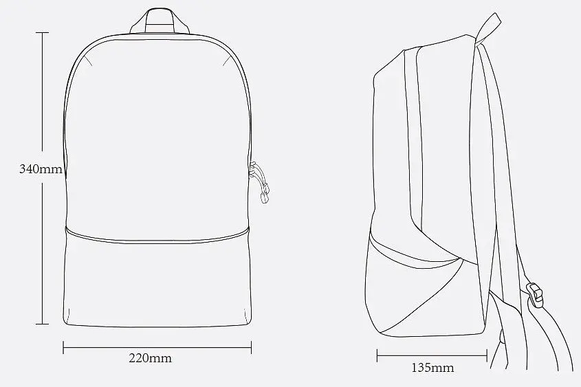 Рюкзак RunMi Z Bag Ultra Light Portable Xiaomini Backpack Blue - фото 3