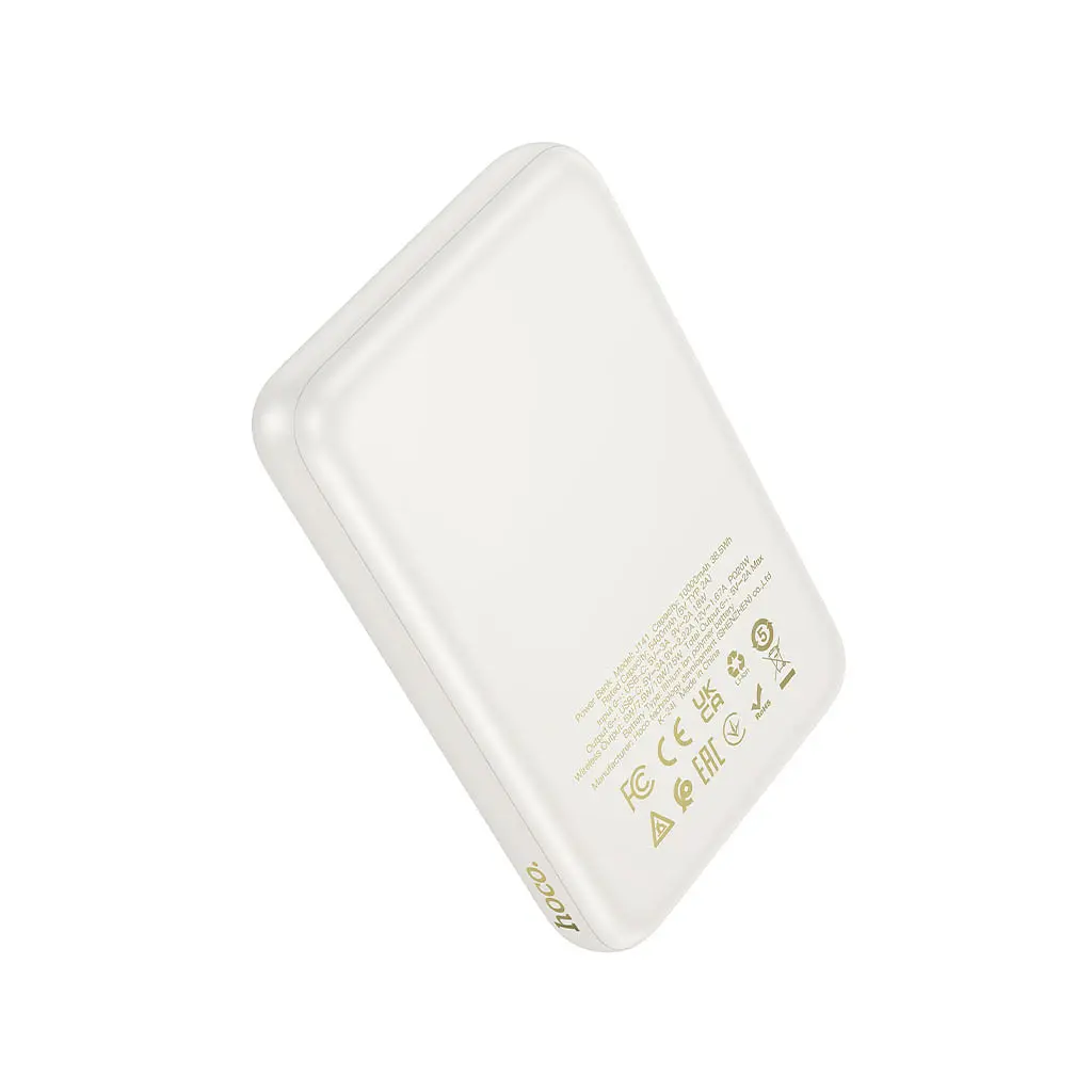 Батарея універсальна HOCO 10000mAh Grace PD/20W Magnetic White (J141 / 714985) - фото 4