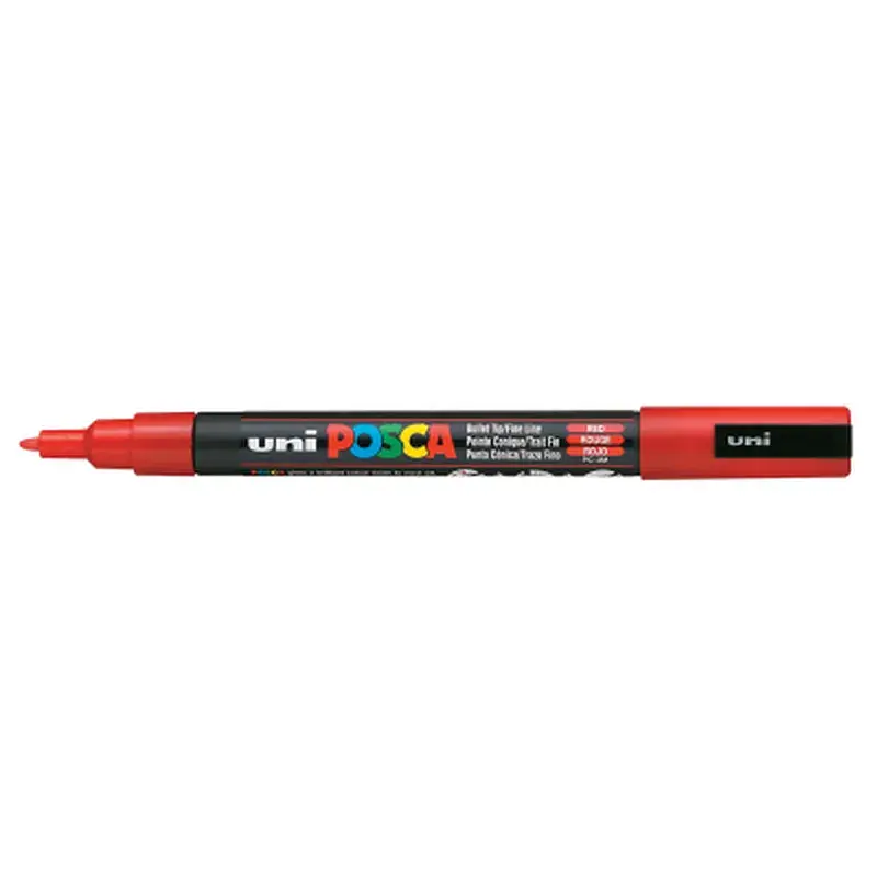 Маркер UNI Posca, 0.9-1.3мм, Червоний (PC-3M.Red)
