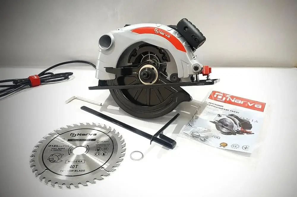 Пила дисковая циркулярная Narva NCS-185/2200 5000 об/мин Ø 185 мм 0-45° 30412 - фото 4