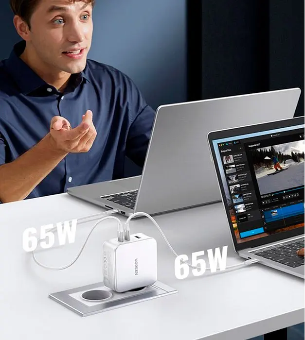 Мережевий зарядний пристрій Ugreen CD289 GaN Fast Charger 140W + Cable USB-C White [15339] [99285] - фото 4