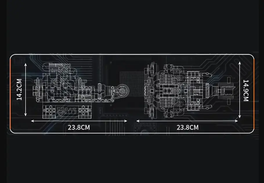Конструктор двигун Mould King PAGANI Turbocharged V12 Engine моторозований для дітей та дорослих 761 деталей - фото 7