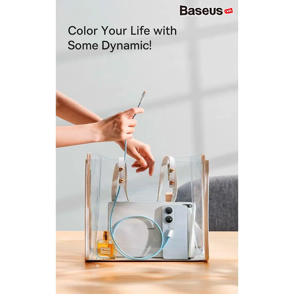 Кабель Baseus USB Type-C Dynamic Series Fast Charging Data cabel USB to Type-C 100W 2m White (CALD000702) - фото 14