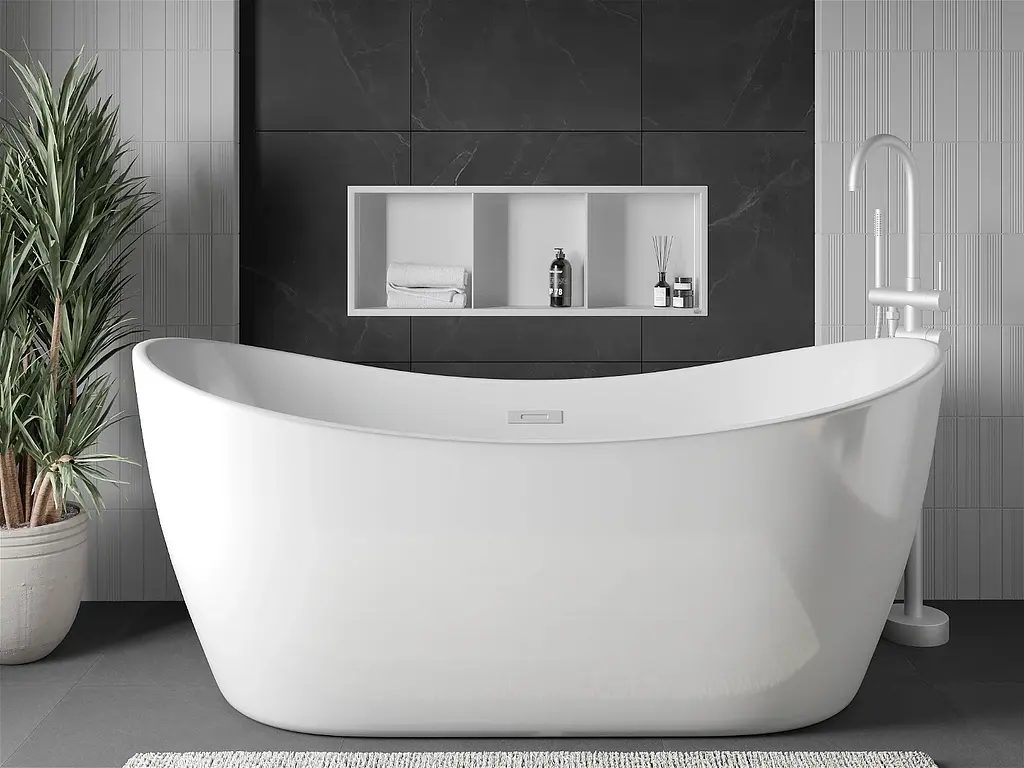 Полка в ванную встроенная Nett YW-90, металлическая 90 см Белый - фото 4