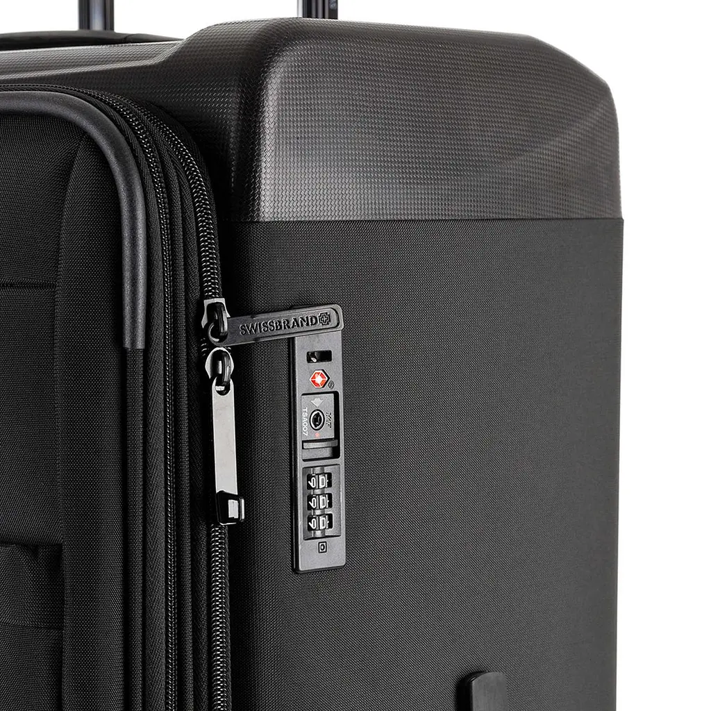 Чемодан Swissbrand Perth (M) Black (SWB_LYPER001M), Черный, Черный - фото 6