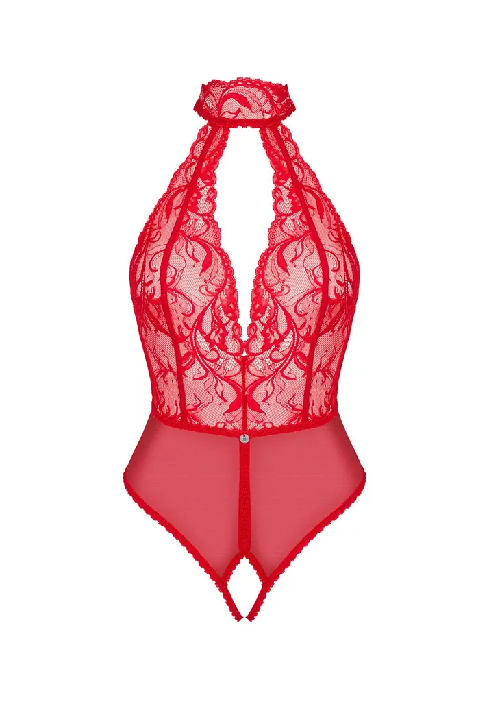 Боді Obsessive Dagmarie XS/S червоний - фото 4