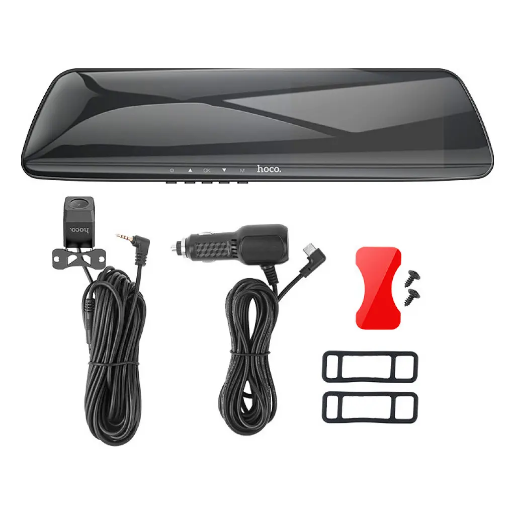 Відеореєстратор HOCO DV4 4.5-inch rearview mirror driving recorder dual-channel Black (6942007616782) - фото 5