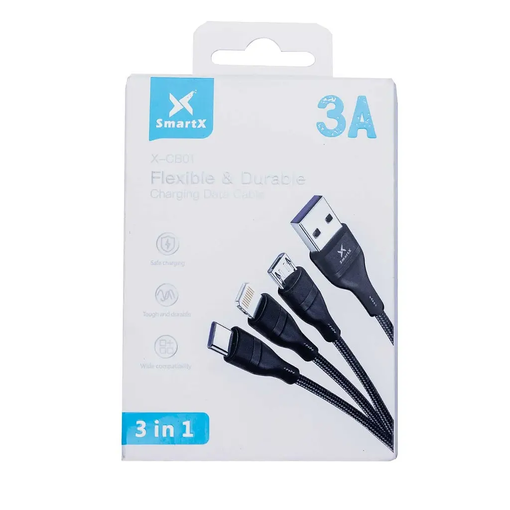 Универсальный зарядный кабель Smart X 3 в 1 Type-C/Micro-USB/Lightning (UR521) - фото 5