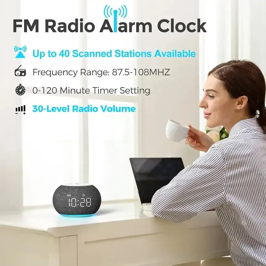 Радіобудильник Reacher R3L з автоматичним регулюванням яскравості для спальні чорний - фото 6