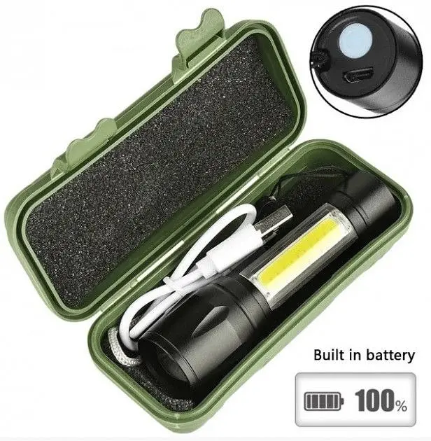 Ліхтар ручний POLICE 511-T6-450 lum USB вбудований акумулятор 300 метрів zoom (2766) - фото 9