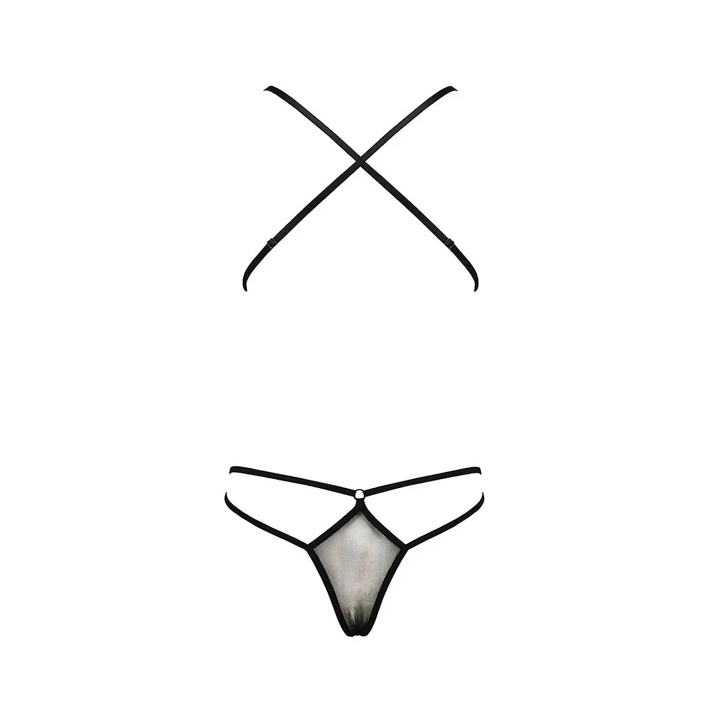 Боді монокіні з декольте Passion ERZA BODY L/XL, black - фото 4