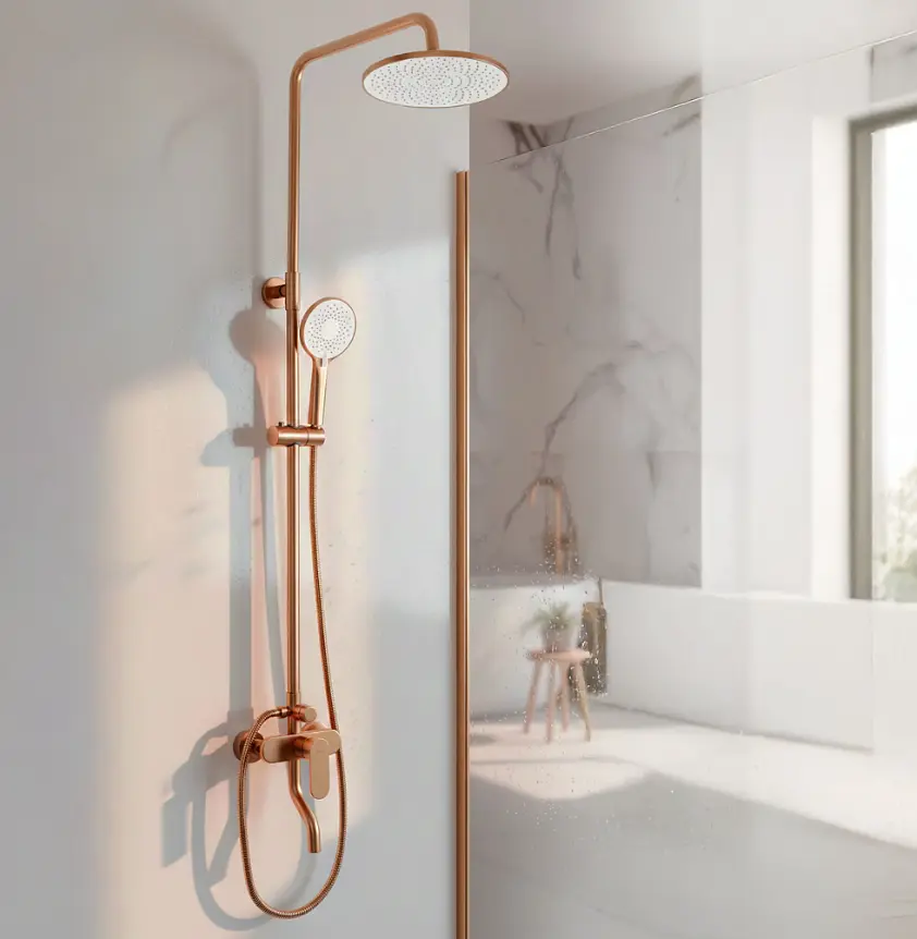 Душова система з виливом Rea Drop brushed copper REA-P7064 - фото 2