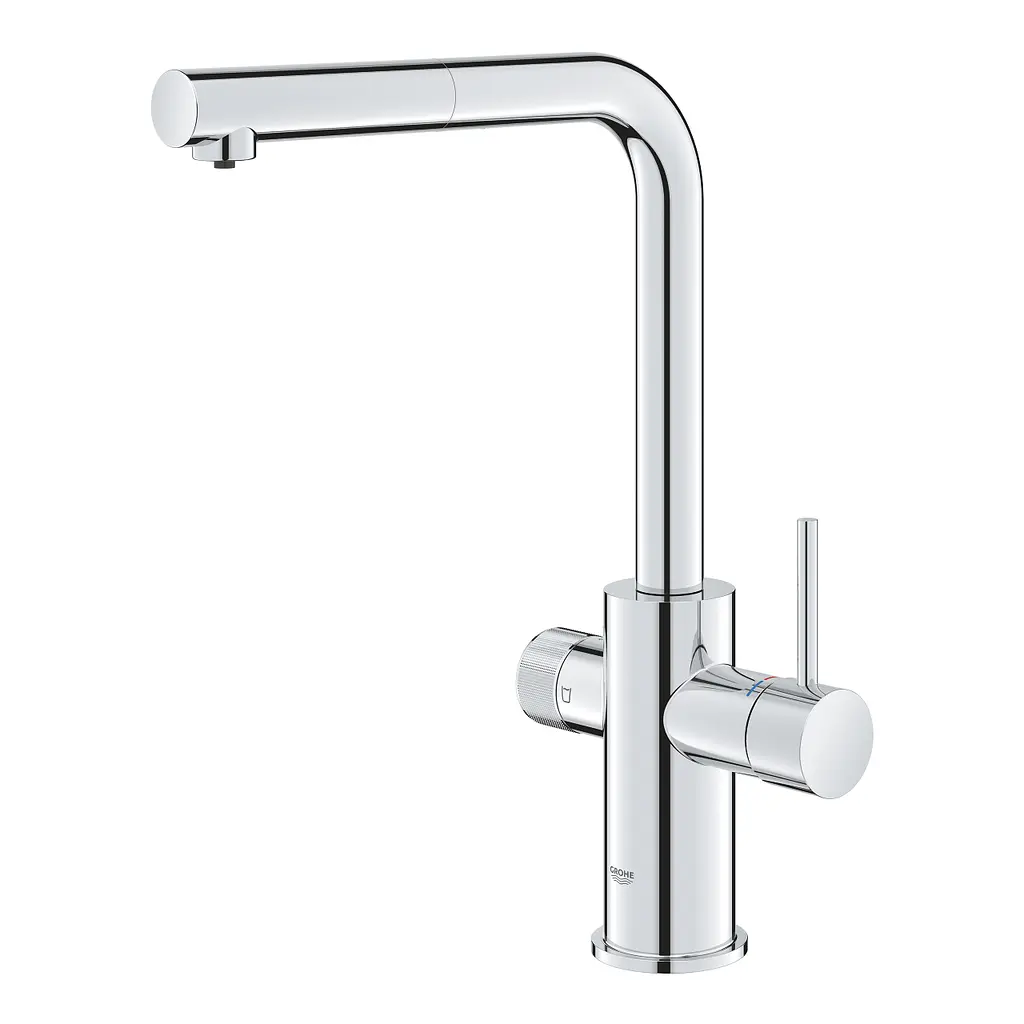 Змішувач для кухні з підключенням питної води з висувним виливом Grohe Blue Pure Minta 30601000 Хром - фото 2