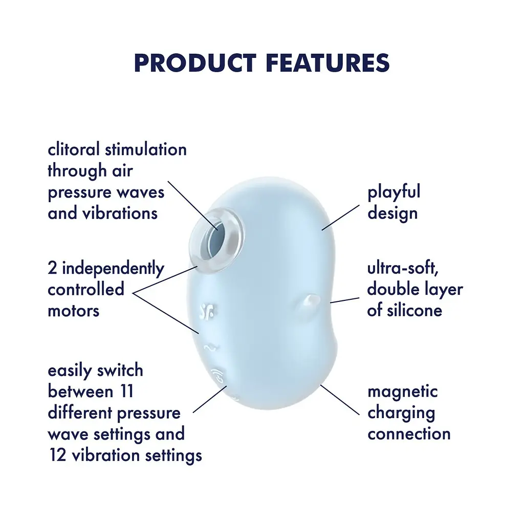 Вакуумний кліторальний стимулятор із вібрацією Satisfyer Cutie Ghost Blue Satisfyer SX0572 99365 - фото 5