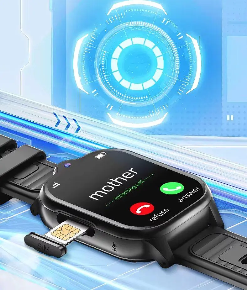 Смарт годинник телефон для дітей Lemfo M15 з AI помічником, GPS навігацією, 4G SIM-картою, прослушкою, кнопкою SOS та IPX7 До 5 днів роботи Чорний - фото 5