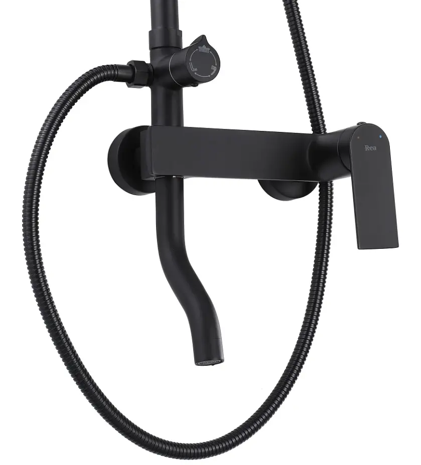 Душова система Rea Storm 2.0 black з виливом REA-P9532, Чорний матовий - фото 3