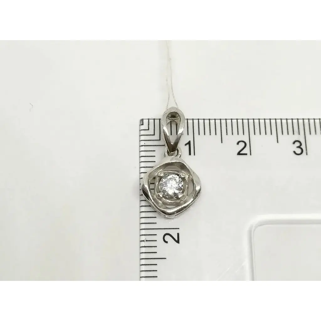 Срібна підвіска Лазурит з фіанітом. 39045Р - фото 4