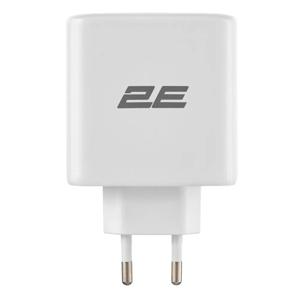 Мережевий зарядний пристрій 2E USB-C Wall Charger GaN 65W White (2E-WC3USB65W-W) - фото 3