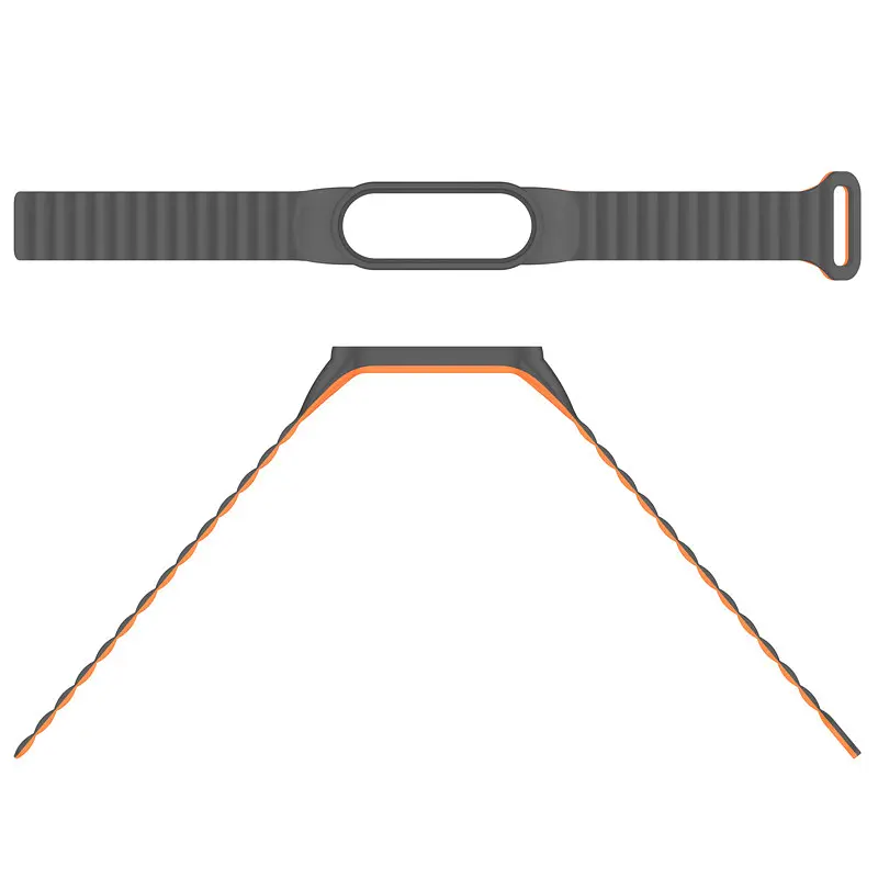 Ремінець Dual-color Magnetic для Xiaomi Mi Band 7/6/5/4/3 Gray / Orange - фото 4