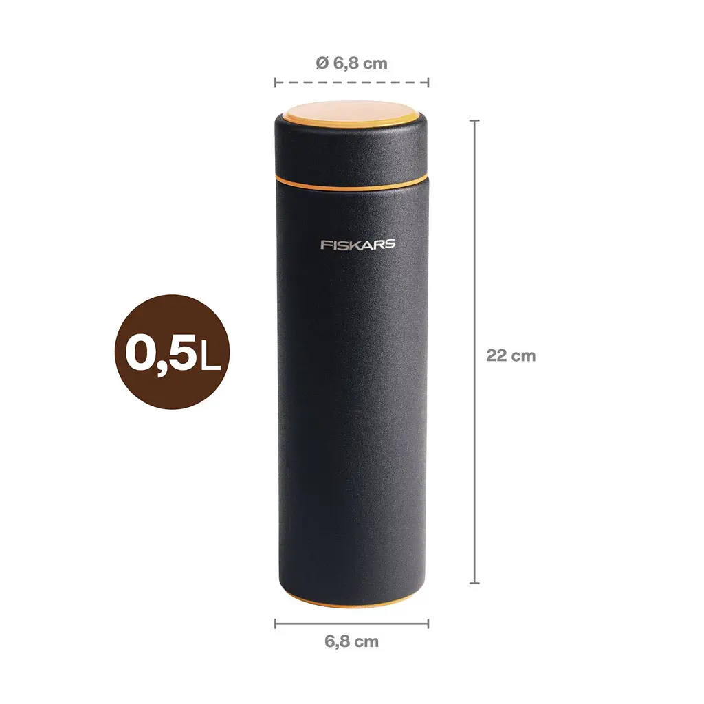 Термос Fiskars On-the-go 0.5 л, колір чорний (1078699) - фото 2