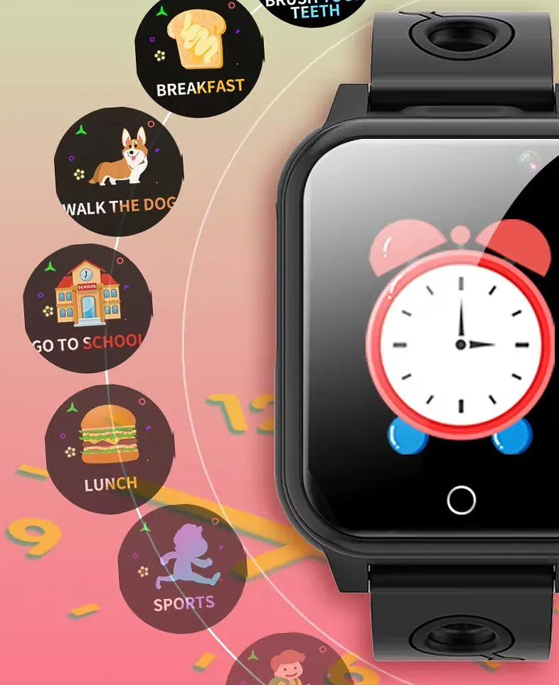 Годинник телефон для дітей Lemfo T8 з GPS відстеженням, SIM-картою, 4G LTE, подвійною камерою, прослушкою, ліхтариком та кнопкою SOS Фіолетовий - фото 12