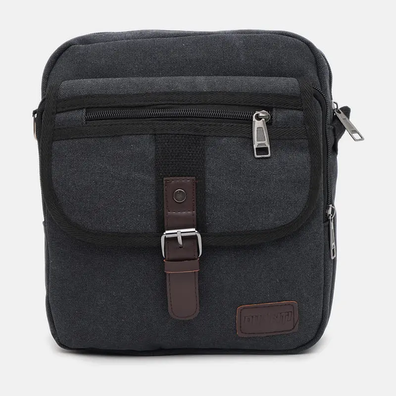 Чоловічі сумки Monsen C1MY1964bl-black 26х23х8 см Чорний - фото 2
