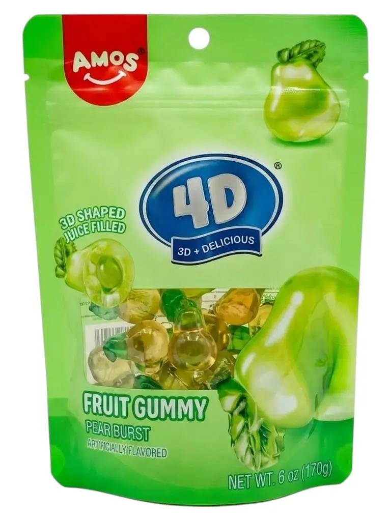 Желейні цукерки Amos 4D Fruit Gummy Pear Burst 170г