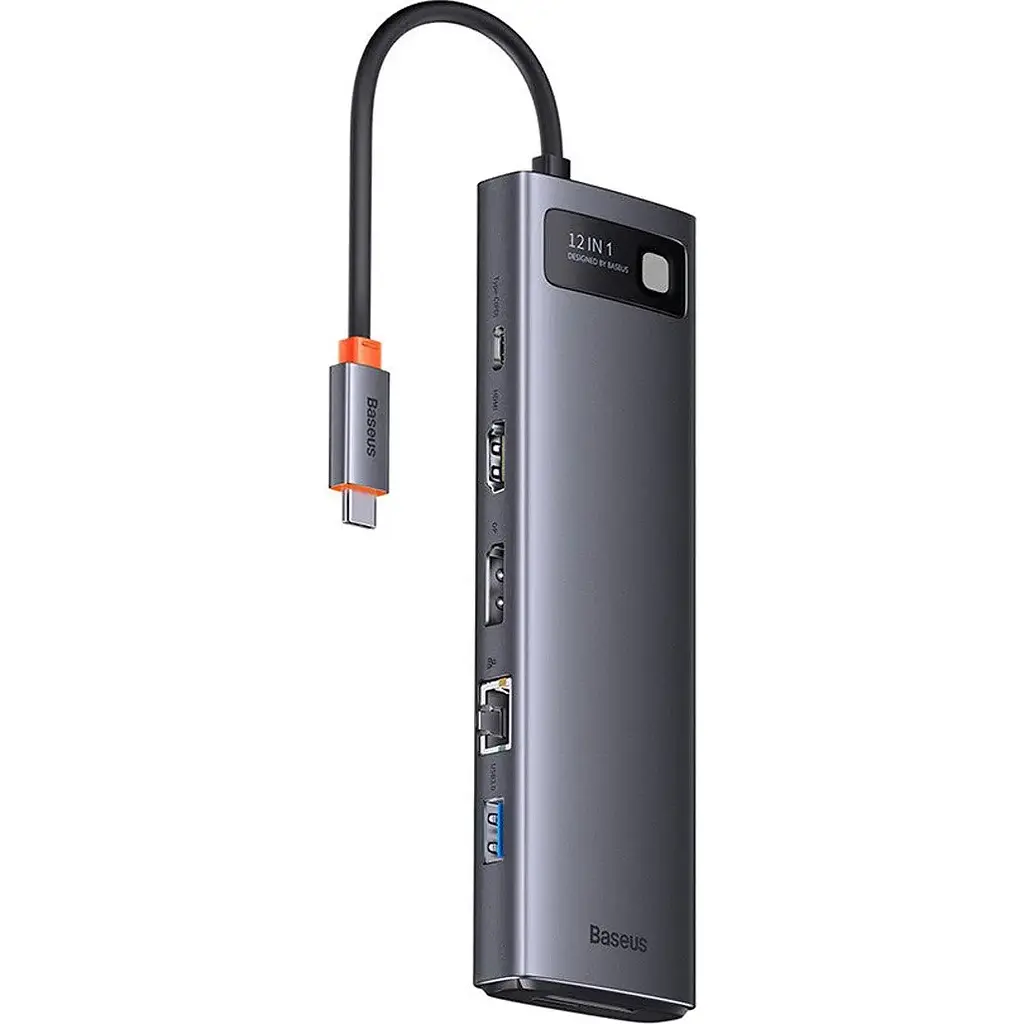 USB-хаб Baseus Metal Gleam Series 12-in-1 Multifunctional Type-C HUB Docking Station WKWG020213 Grey - фото 2