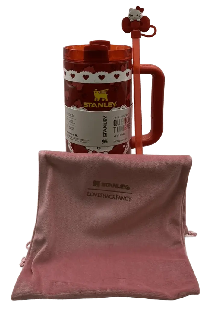 Термос термочашка Stanley Quencher H2.0 Tumbler Світиться у темряві 1,18 л Hello Kitty Love Edition KT7001977 - фото 4